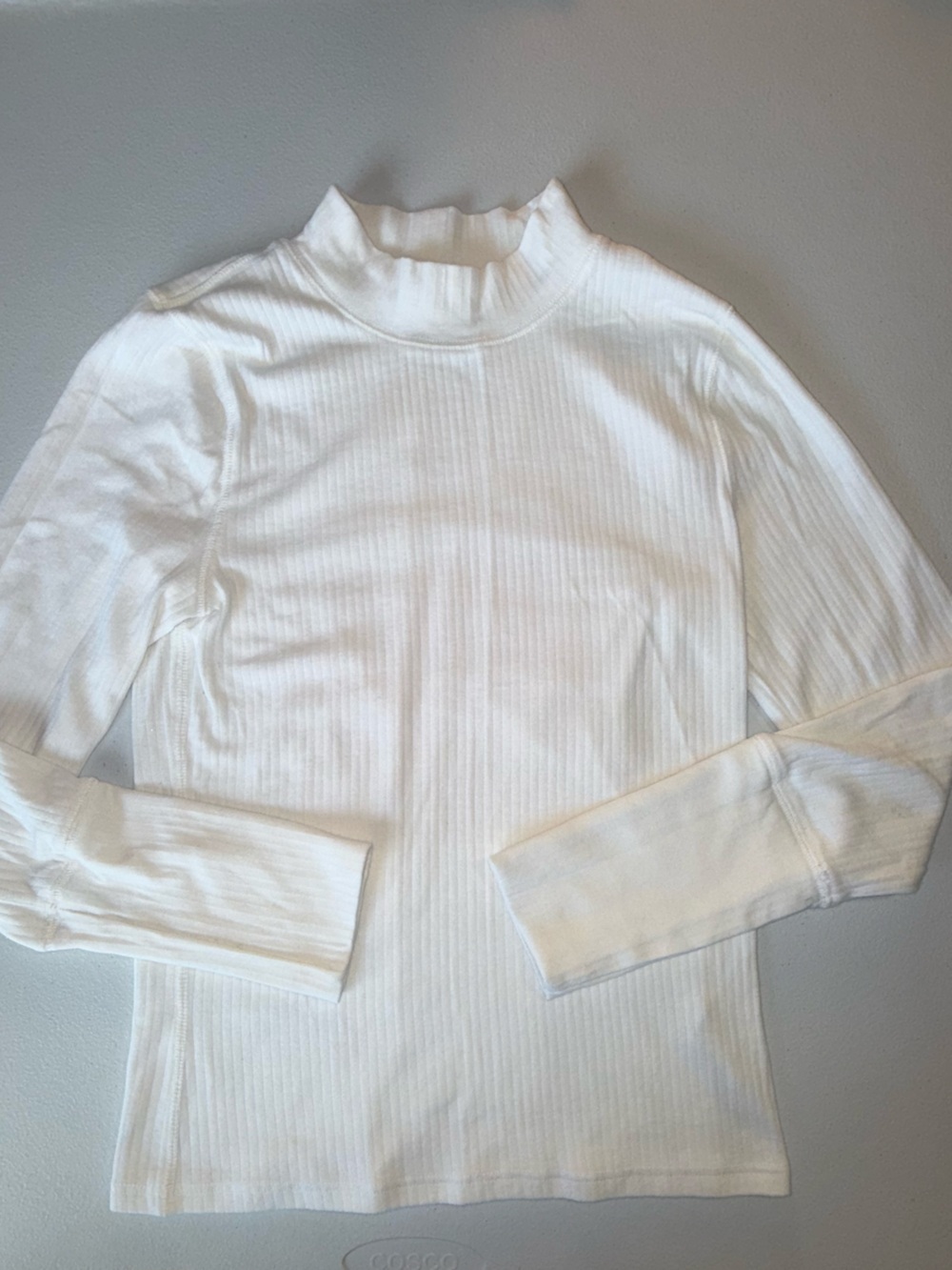 Intimately Free People White Ribbed Mock Neck Long Sleeve Top Size L - Picture 2 of 9
